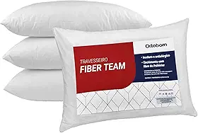 Kit Travesseiro 04 Peças Fiber Team Antialérgico com Fibra Siliconizada - Ortobom