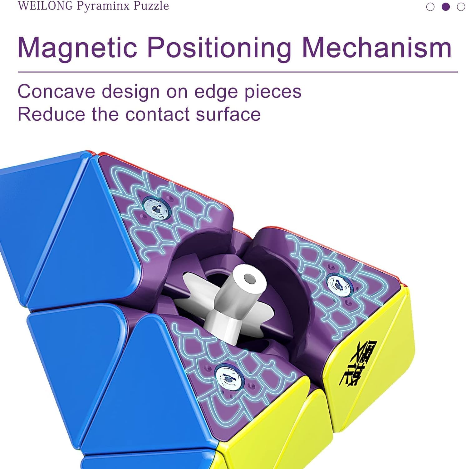 Moyu Pyraminx 2022 z 48 Magnesami, Trójkątna Kostka Maglev Speed bez Kleju, Regulowana Elastyczność, Materiał ABS, 1 Sztuka
