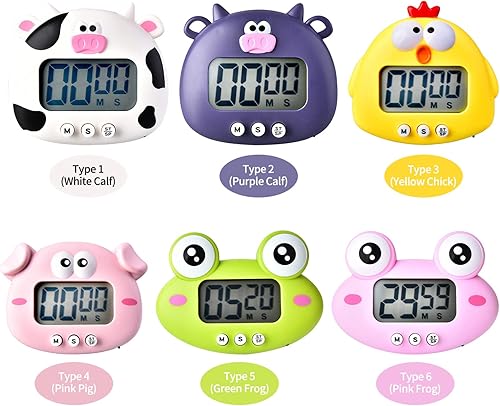 Miniatura 2 de Temporizador digital de cocina con lindo temporizador de animales con imán fuerte, alarma fuerte, pantalla grande, temporizador de cocción para