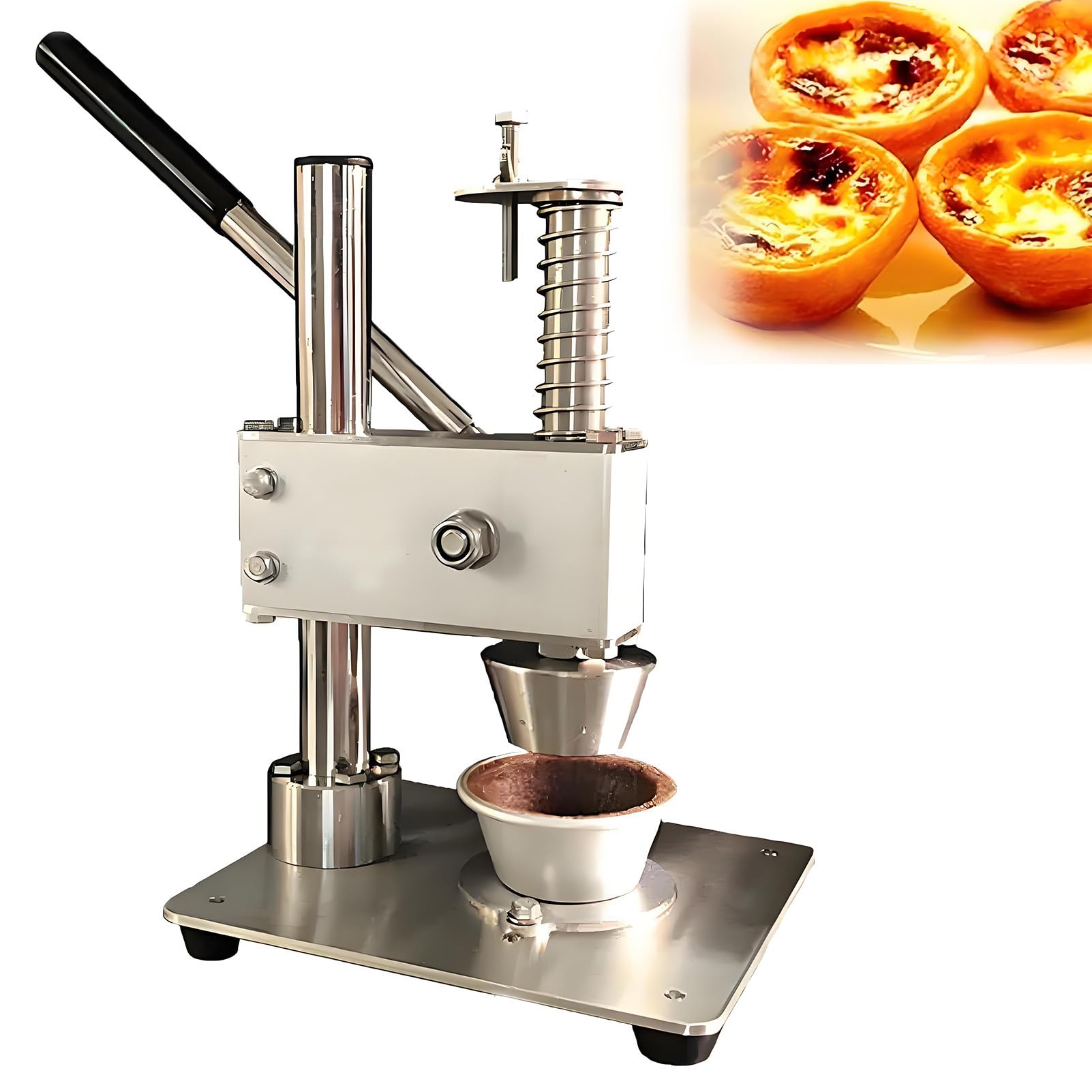EpyGnom Commercial Egg Tart Press Machine, Professional Tart Shell Maker, Manual Dough Press Tool with Stable Base for Consistent Egg Tart, Fruit Tart 6025
