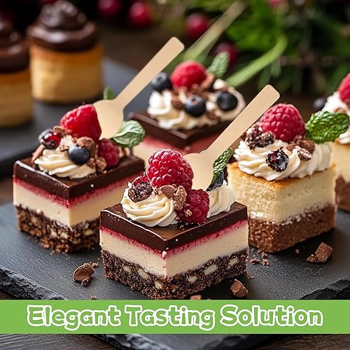 Vista 20 de Cucharas desechables de madera Cucharas de degustación Cucharas de helado Cucharas de muestreo (300, 3.75 pulgadas)