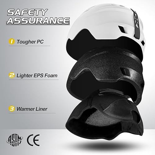 Miniatura 2 de Odoland - Juego de casco de esquí y gafas, gafas de casco de snowboard para hombres, mujeres y jóvenes - Equipo a prueba de golpes y viento para