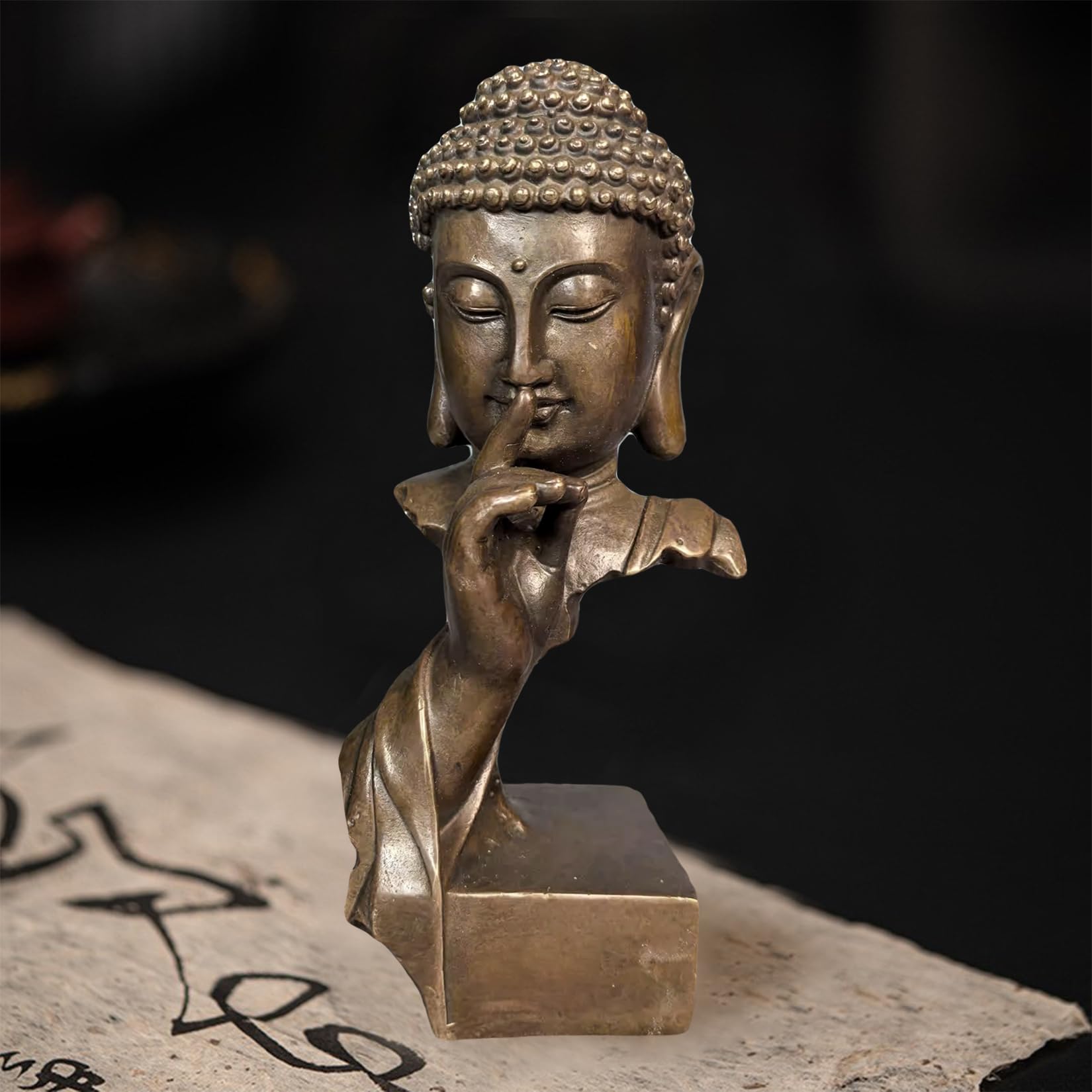 Ornamenti con buddha statua in stile zen Coltivare un'atmosfera spirituale serena ed edificante statua buddha Utilizzabile per home decor Giardino esterno ecc (B)