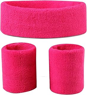 Sweatbands (Headband/Wristband Set) for Working Out,80's Costume Party