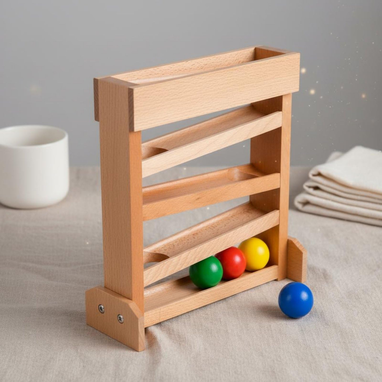 Kinder Visual Holzspielzeug Kugelbahn Laufbahn Lernspielzeug Wahrnehmungsförderung Beobachtungshilfsmittel für Kleine Kinder Spielraum