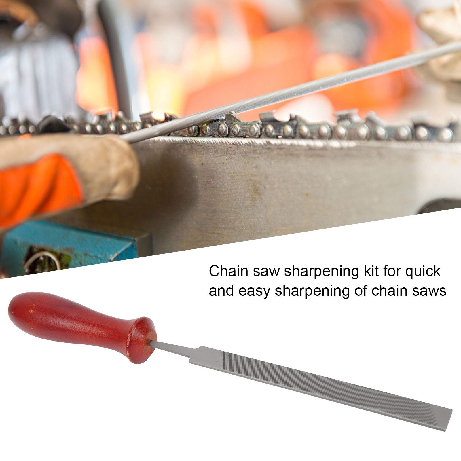 10pcs Blu Rotondo Rettangolo Motosega File Kit Rettifica Catena Seghe Strumento di Affilatura Motosega fisso set di file di rettifica