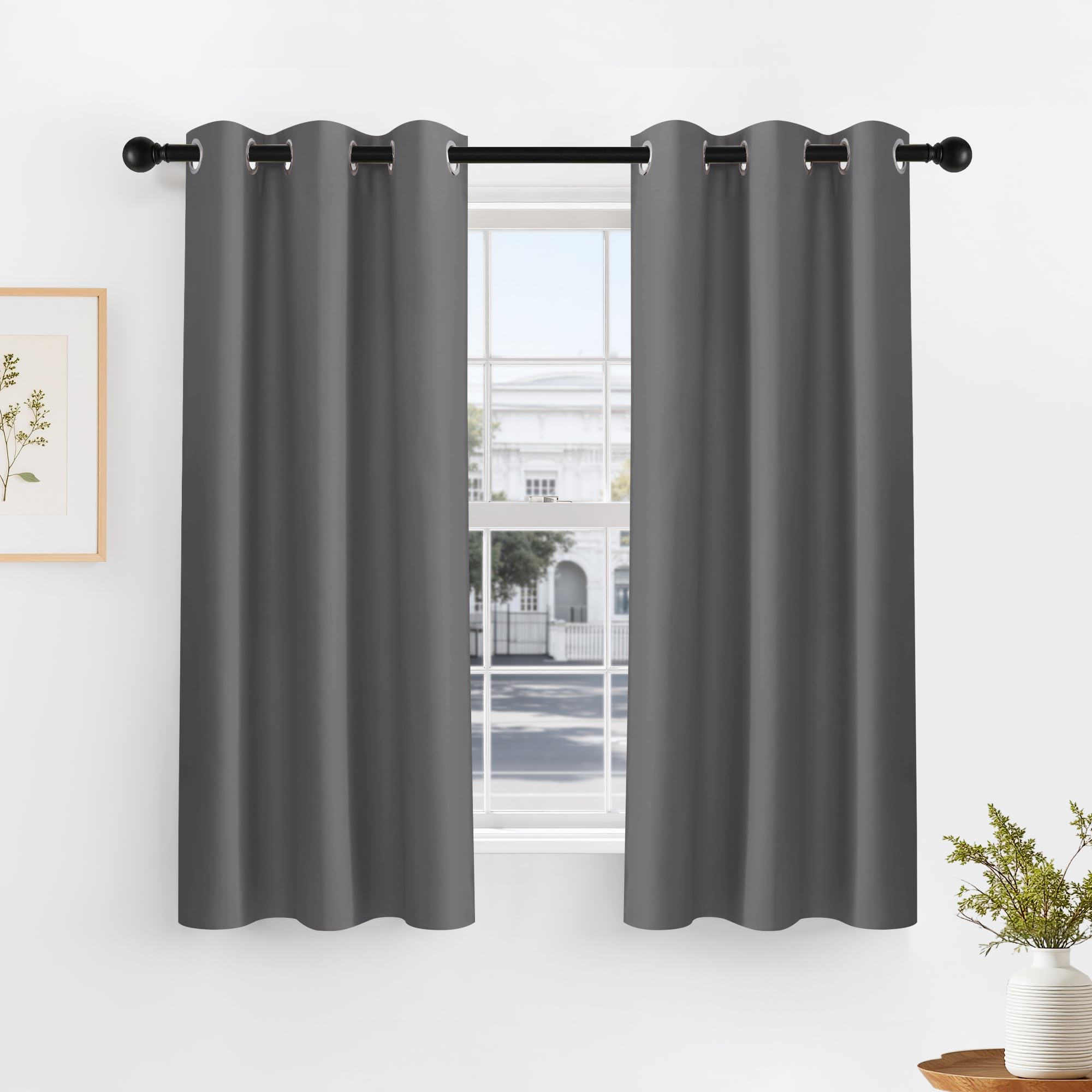 PONY DANCE Black Out Curtains for Bedroom 54 inch Length 2 Panels Set