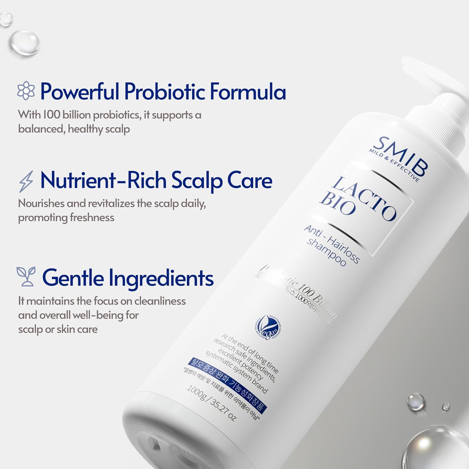 SMIB Lactobio Shampoo – With 100 Billion Postbiotics – For Fuller-Looking Hair and Scalp Care – Korean-Inspired Formula (35.27 oz) - Image 3