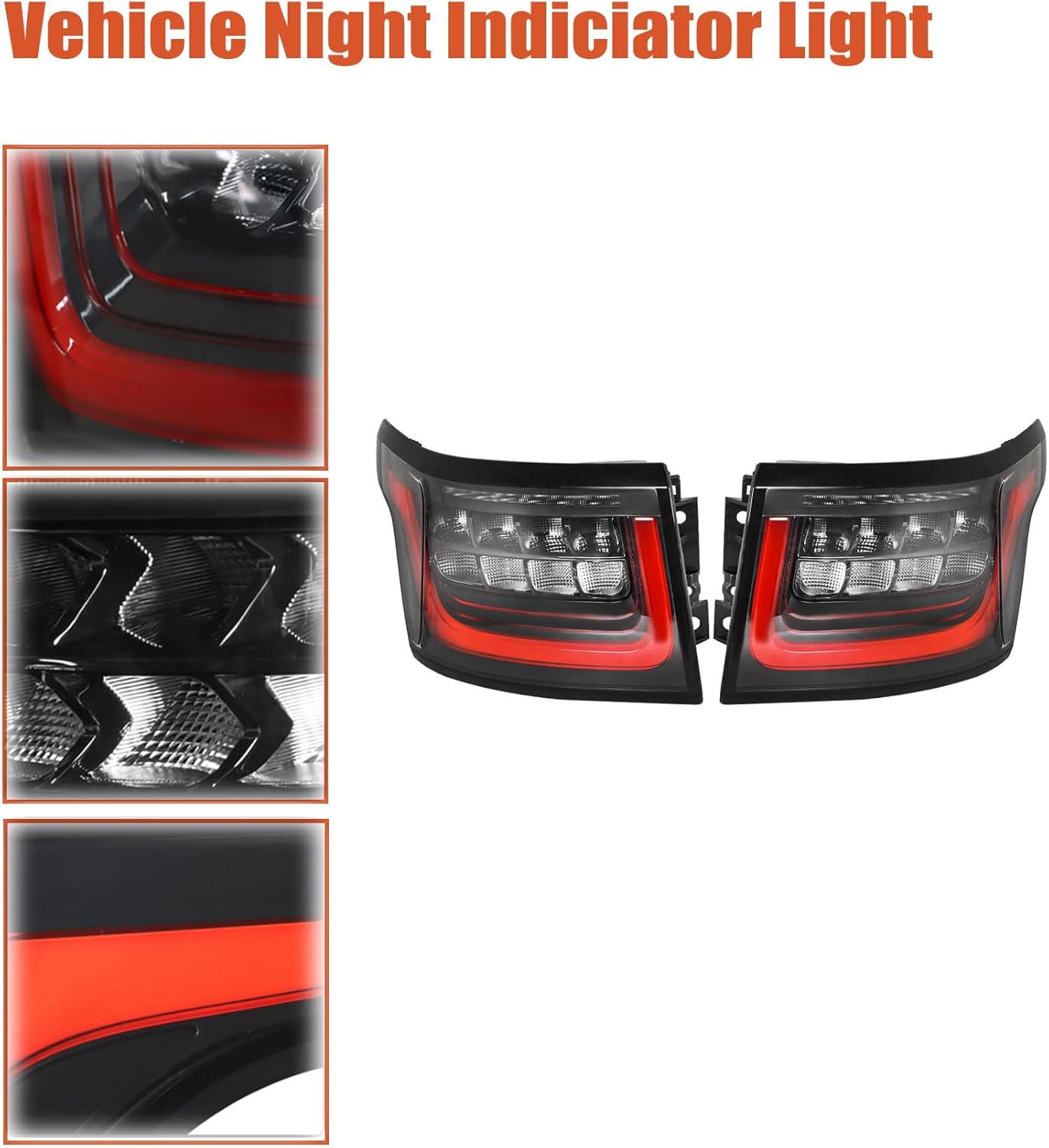 labwork Driver Passenger Side Tail Lights Replacement for Range Rover Sport 2014-2018 Rear Tail Lights Brake Lamps Assembly Left and Right Side LR043974 LR043976