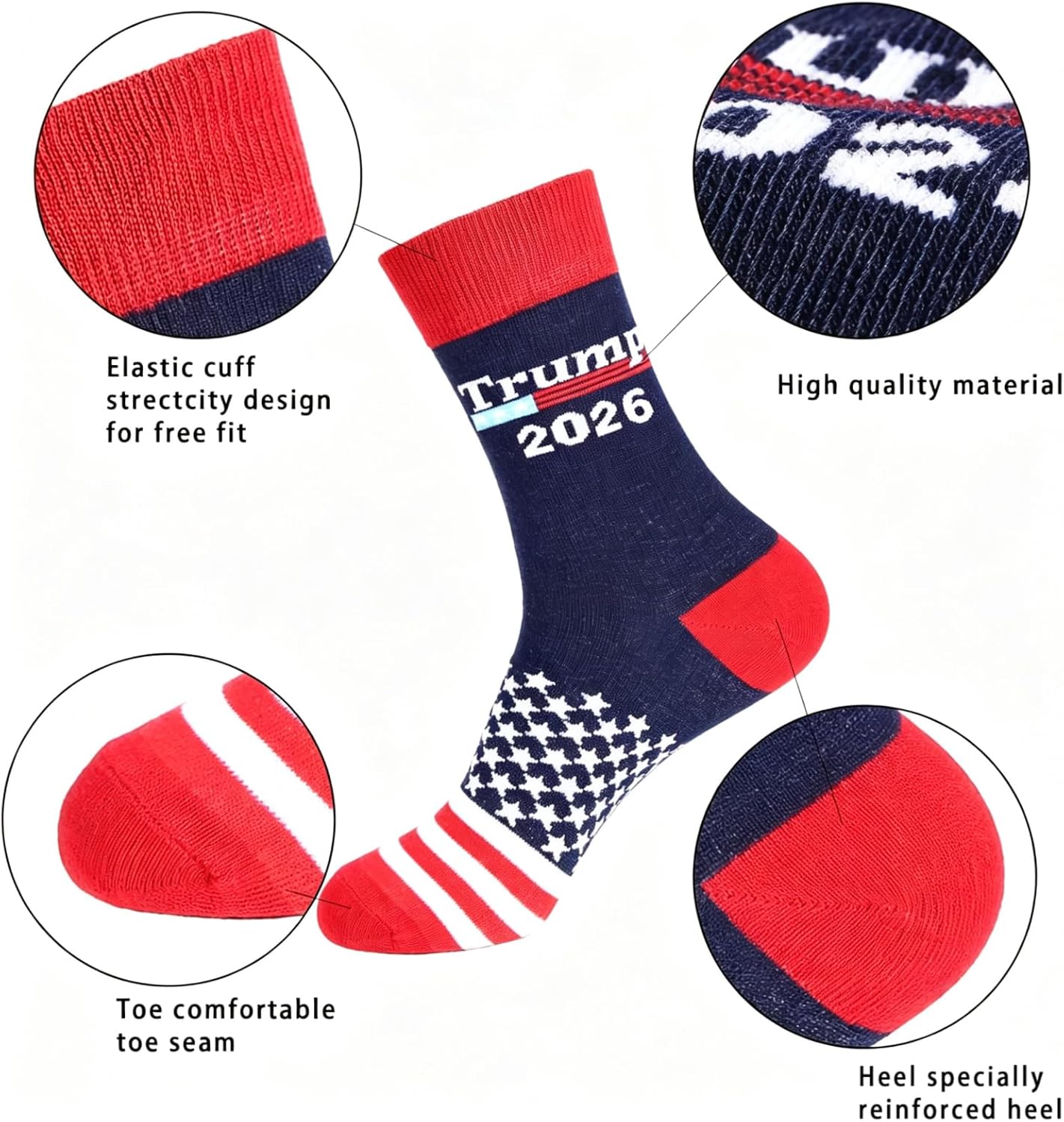 2Pairs America Great Again MAGA Socks, Republican Socks Novelty President Merchandise Gift for Men Women