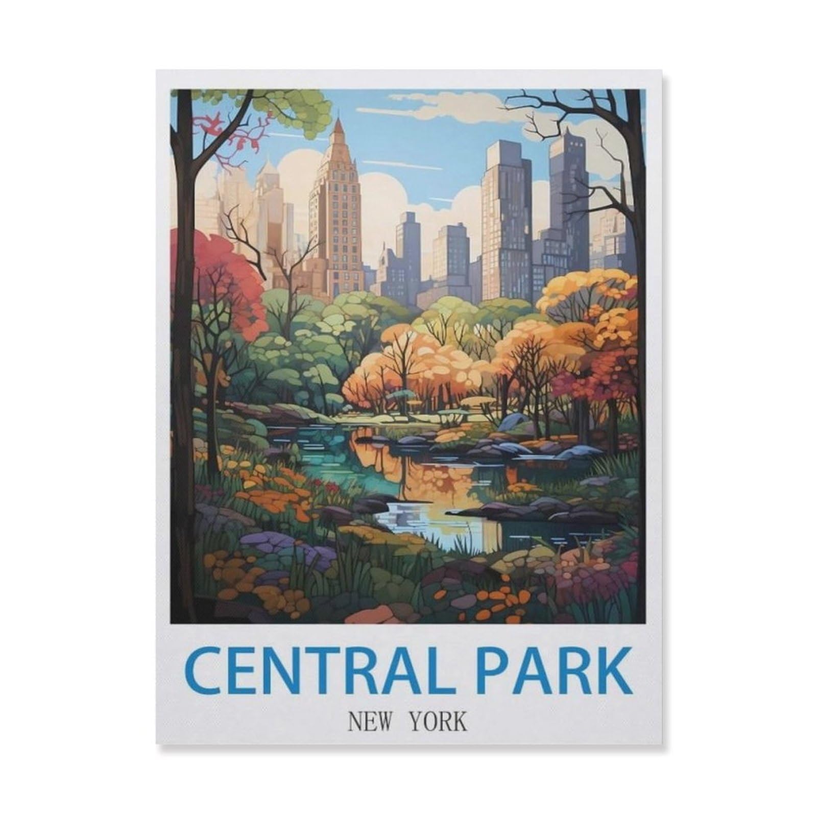 Central Park New York，Vintage Tin Signs Funny Metel Decorative Signs - Retro Wall Decor Home Wall Signs(20x30cm）8x12 inch-EH48