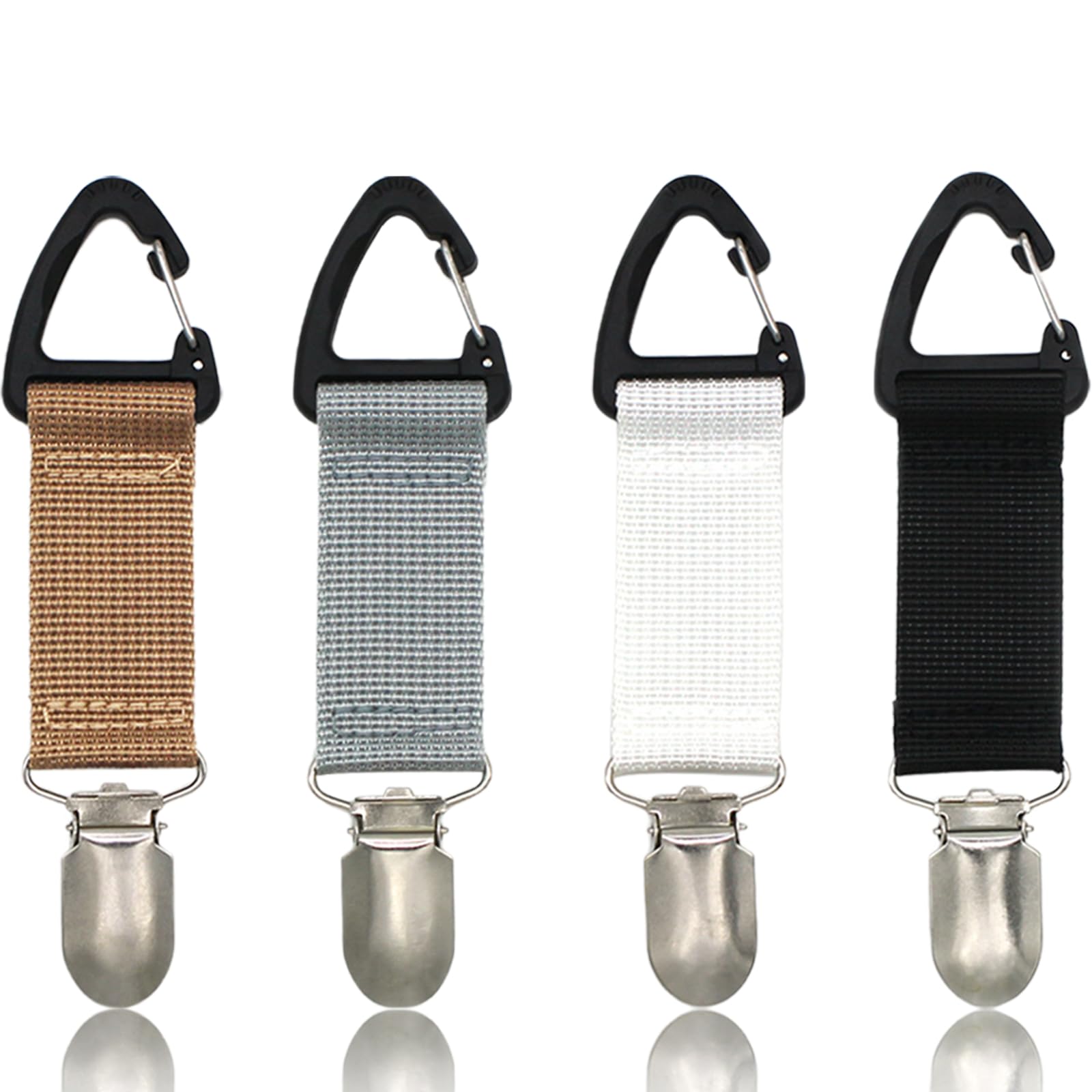 Tienyuu 4Pcs Travel Hat Clips – Elastic Hat Holder for Purse, Hands-Free Bag Accessory for Traveling, Backpacks, Purses, Luggage & Outdoor Use