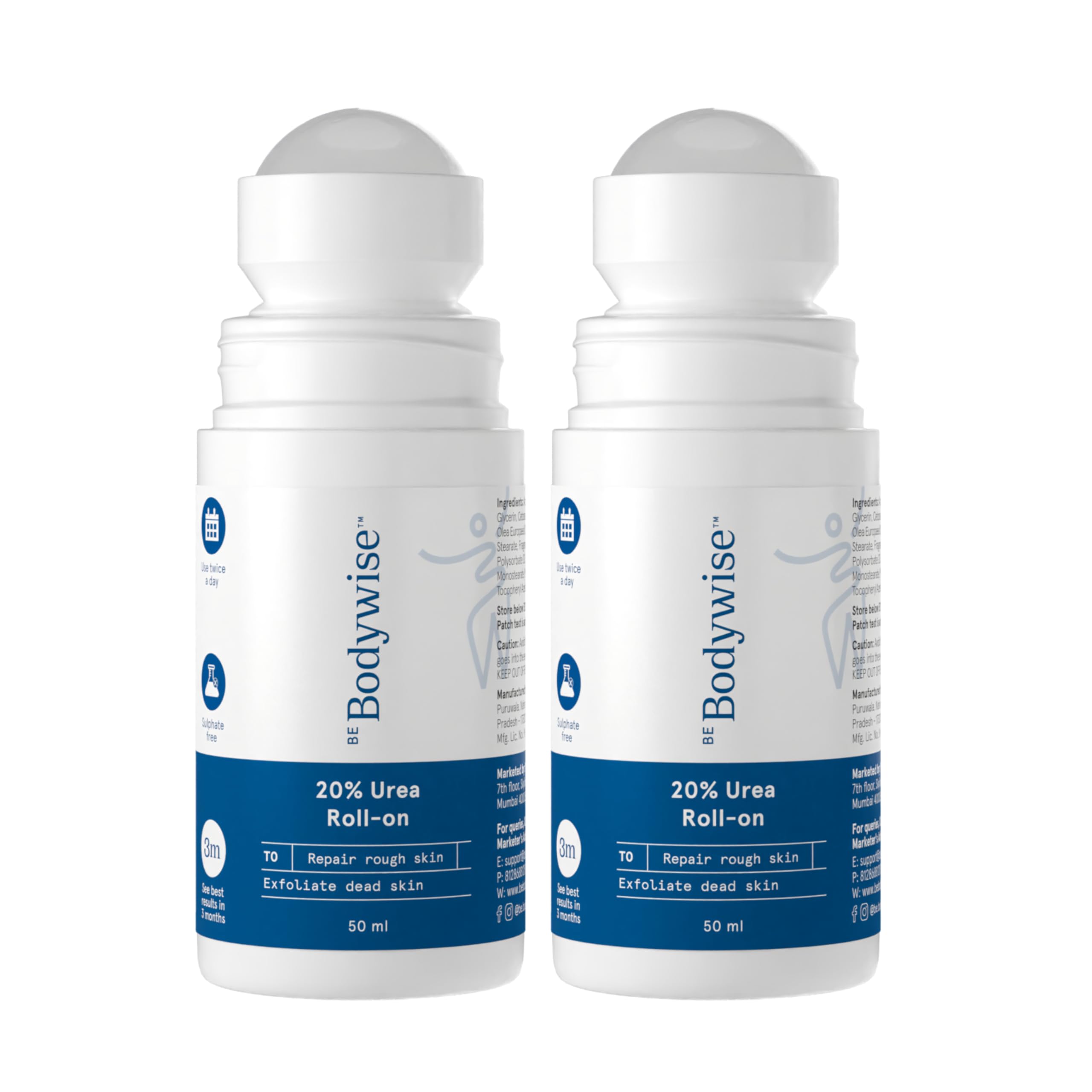 Be Bodywise 20% Urea Foot Cream Roll On 50ml | For Cracked & Dry Heels | With 2% Lactic Acid, Vitamin E & Olive Oil | Helps Moisturise and Repair Cracked Heels | Pack of 2-picture-18