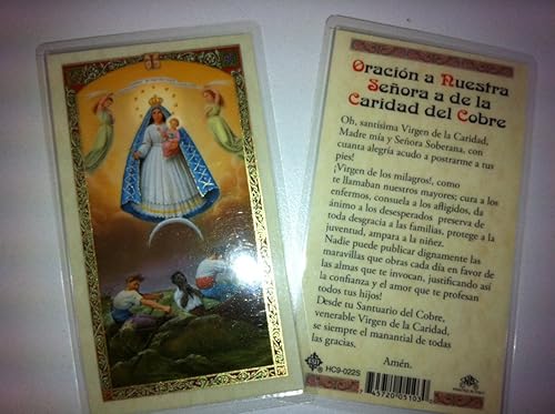 Caritas de Oración Santa para Nuestra Señora de la Caridad (Caridad de Cobre) Set de 2 en español.