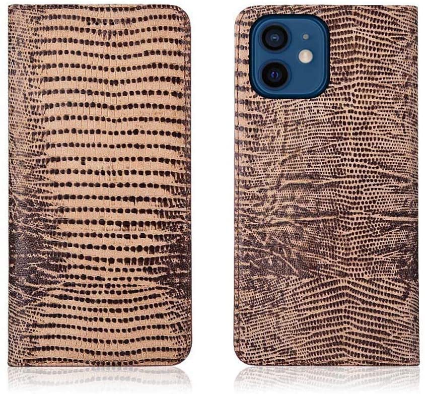 Étui de téléphone à rabat en cuir pour iPhone 12 kaki avec porte-carte
