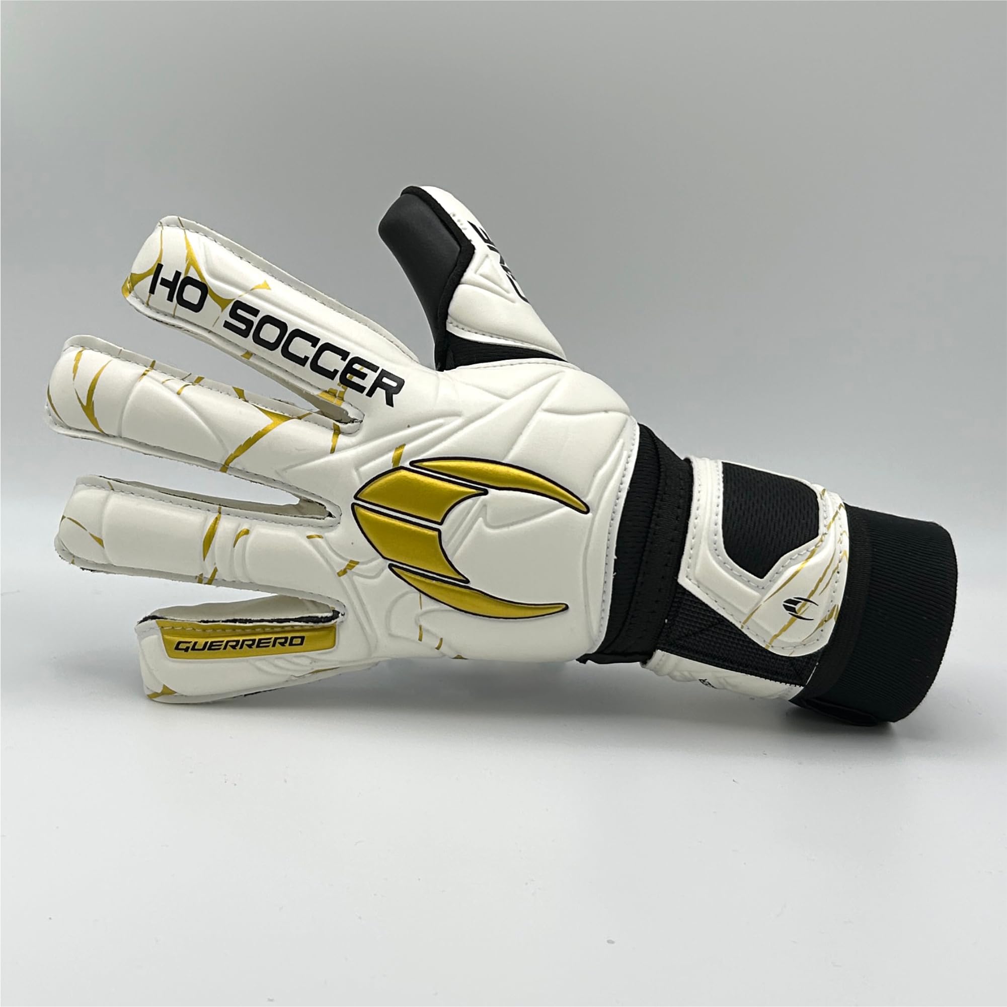 HO Soccer Guerrero One NG Golden Team, Guantes Portero, Unisex Niño, Blanco/Dorado, 6