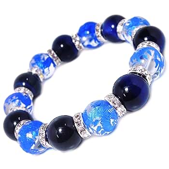 【繊細無骨な逸品】龍紋石★天然石14mm★パワーストーンブレスレット Amazon | [ヒーローズ] 青彫龍 水晶 14mm ラピスカラー タイガー