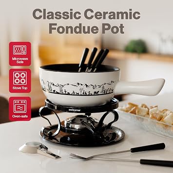 Swissmar Fondue set ceramic 9-delig F66885 Heidi