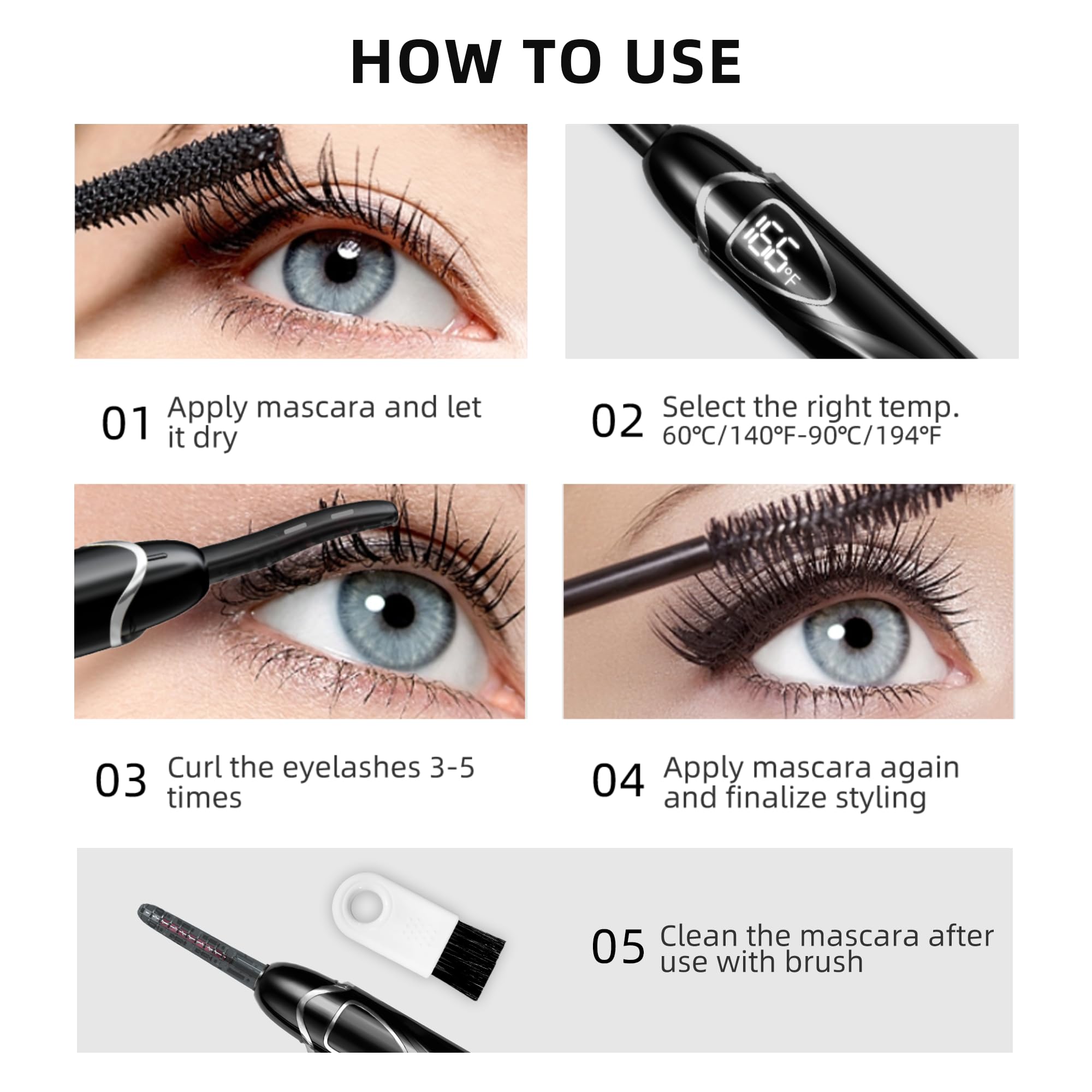 Heated Eyelash Curler, S600 Heated Lash Curler, Accurate Temperature Control Electric Eyelash Curler Heated - Intelligent Power Off, Fast Heating (Beluga/Silver, S600-148MM)