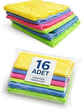 16 Pieces Microfiber Cloth General Cleaning Cloth Multipurpose Dust Cloth