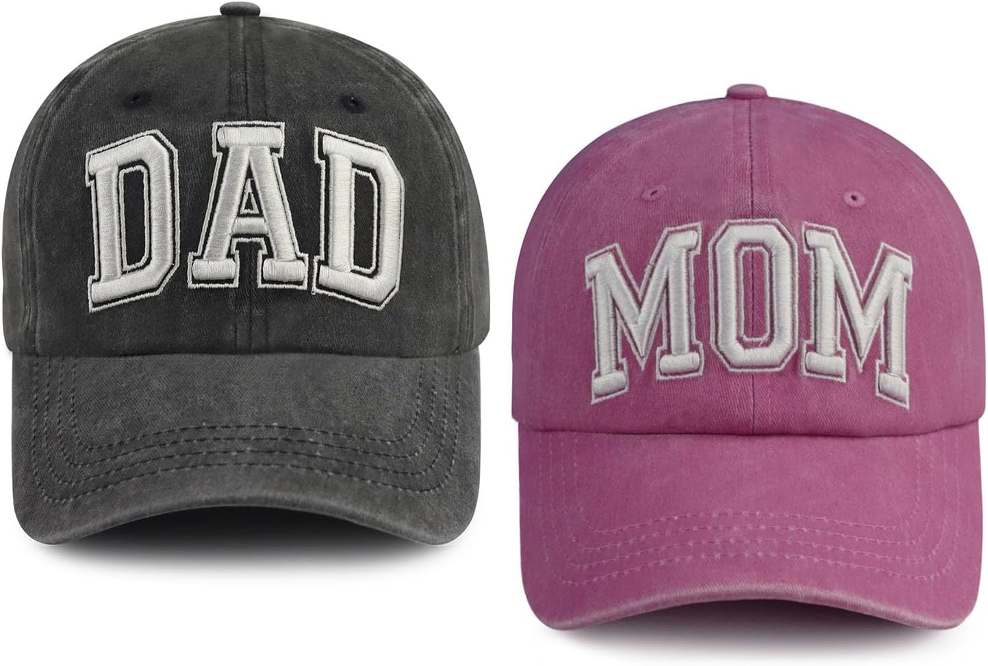 Tbstlumd 2 PCS Dad and Mom Hats for Men Women, Funny Adjustable Embroidered Cotton 2026 Parents Baseball Cap