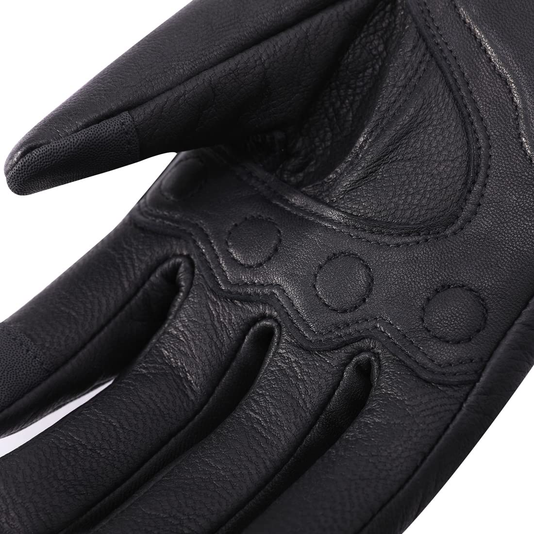 Harssidanzar Herren Winter Motorradhandschuhe,echtes Leder Vollfinger Touchscreen Thermisch gefüttert mit Wasserdichten Thinsulate Motorrad Motorrad Reithandschuhen KM048EU1