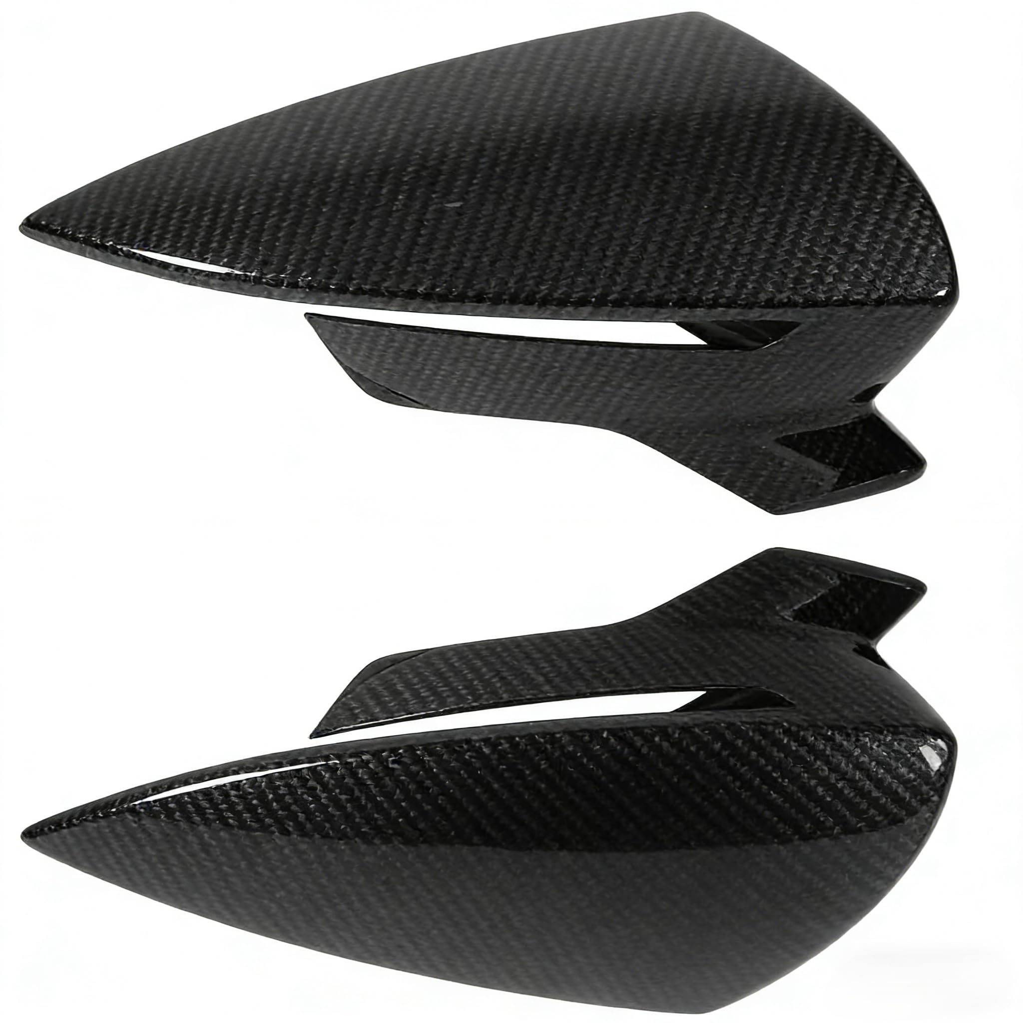 2 uds espejo retrovisor raya cubierta embellecedor lateral ala espejo tapas reemplazo para Leon Mk3 5F ST FR Cupra 2013 2014 2015 2016 2017 2018 2019(Estilo de fibra de carbono)