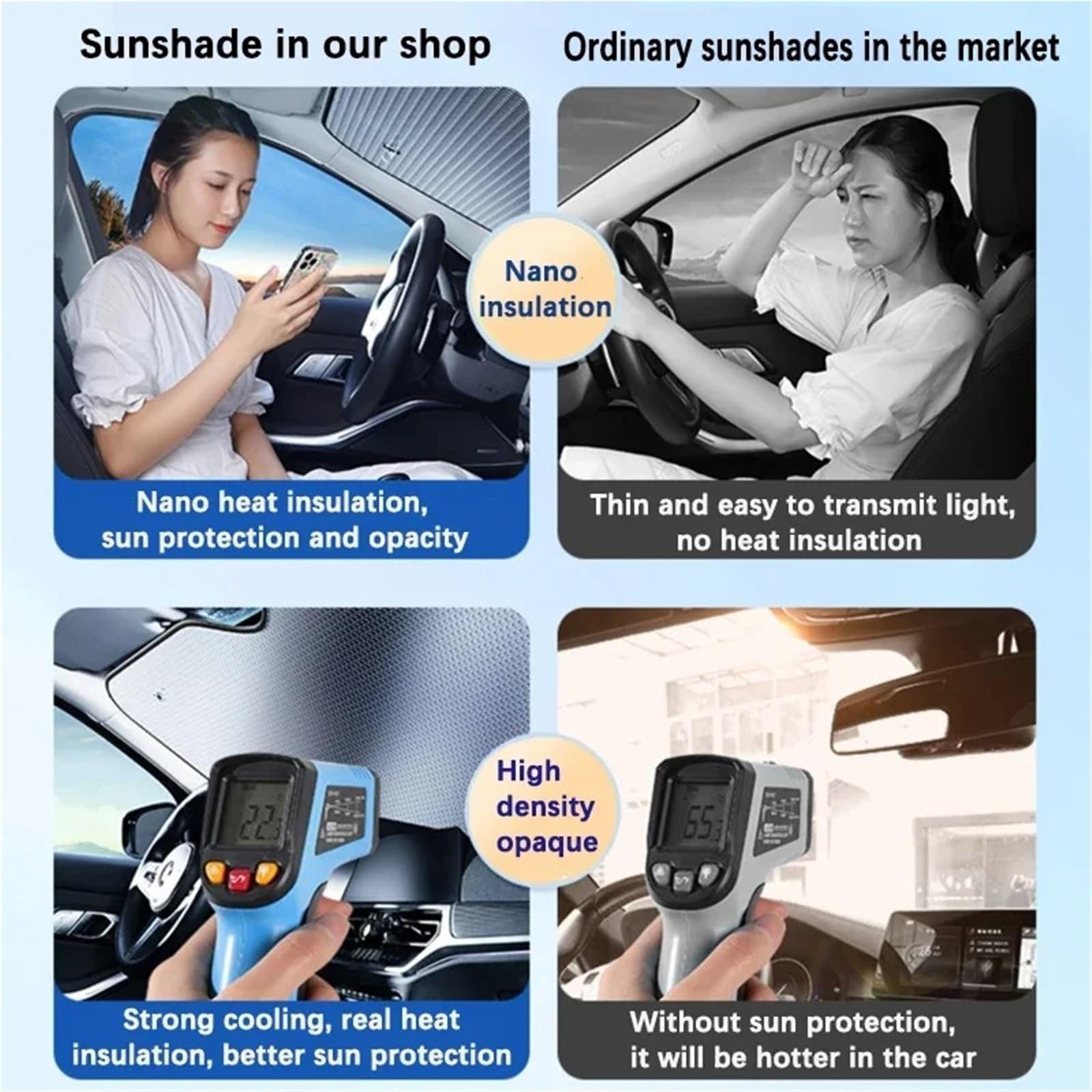 Parasole de Auto per Kadjar 2019-2018 Parabrezza per Auto Visiera Completa per Windows Protezione Solare Parasole Anti-UV(Rear sunshades)