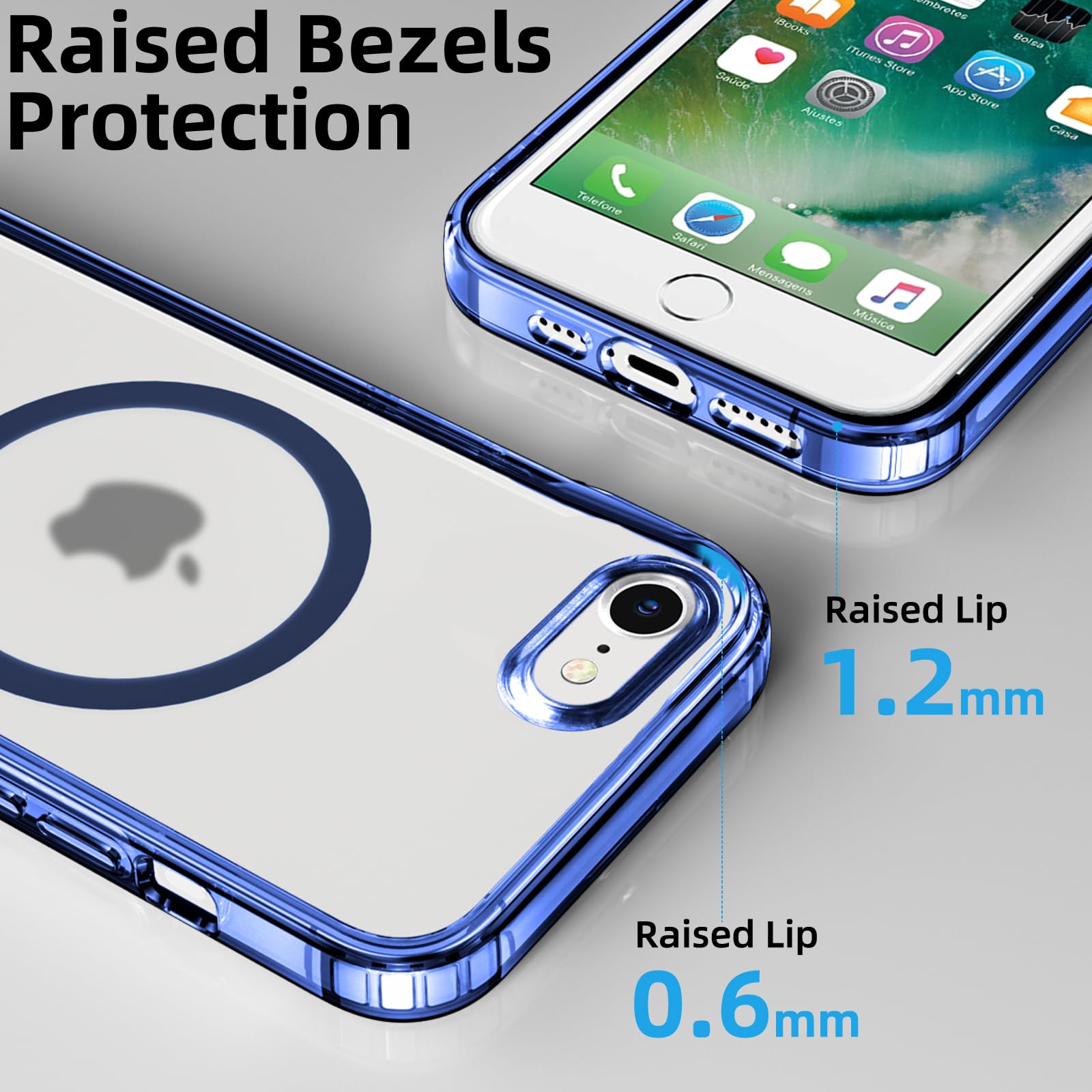 YmhxcY Custodia IPhone SE/8/7 Con Cover Scorrevole Fotocamera + 2 Pellicole, Supporto Magnetico - 3