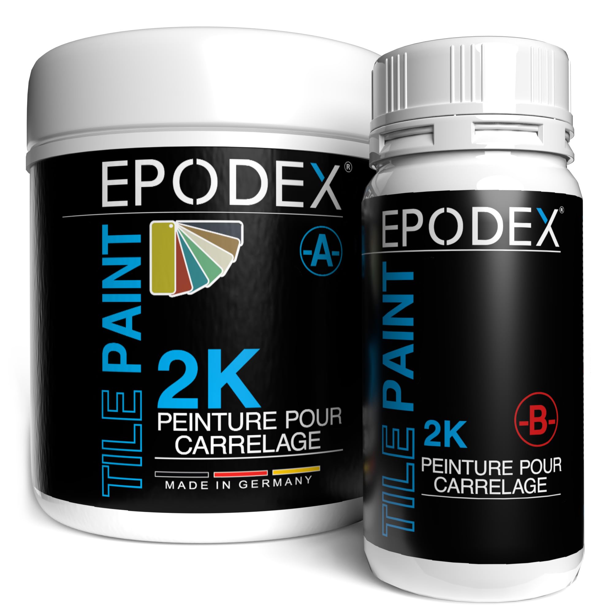 EPODEX 2K Peinture carrelage - Ivoire - Pastel | Vernis carrelage sol & mur, salle de bain, cuisine, peinture époxy - 1,8 kg suffit pour 2 couches sur 7m²
