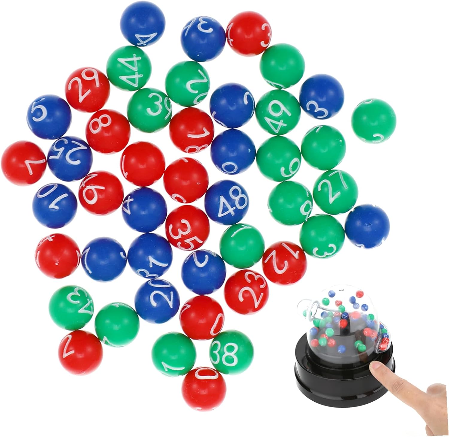 Plactic Raffer WOONEKY Numbered Bingo Balls 1 to 49 Colorful Plastic Raffle Balls for ...