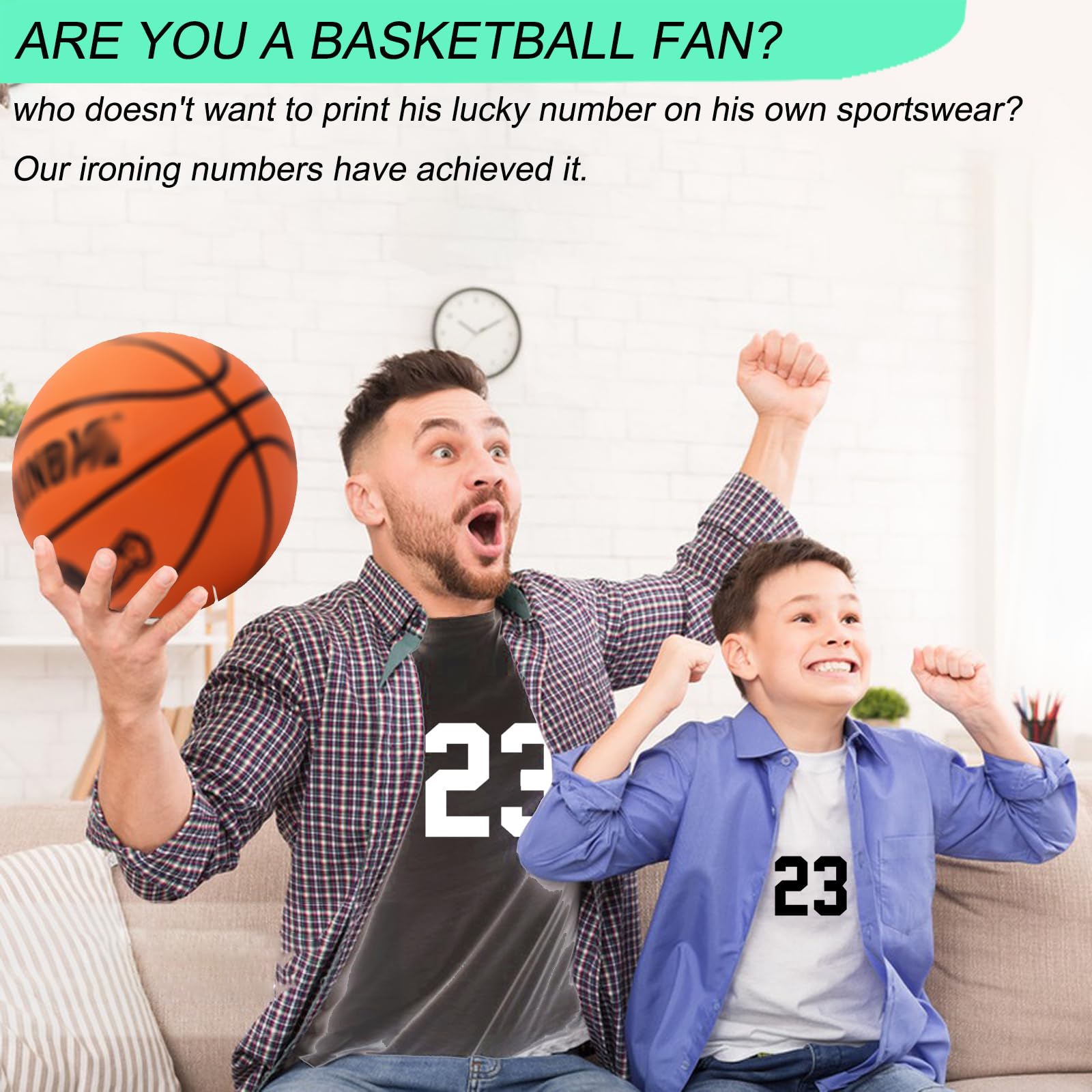 22 Pieces Heat Transfer Number- 8 Inches Iron on Numbers T Shirt Jersey Numbers- 0 to 9 Jersey Numbers for Team Uniform Sports T Shirt Basketball Baseball Football T-Shirts