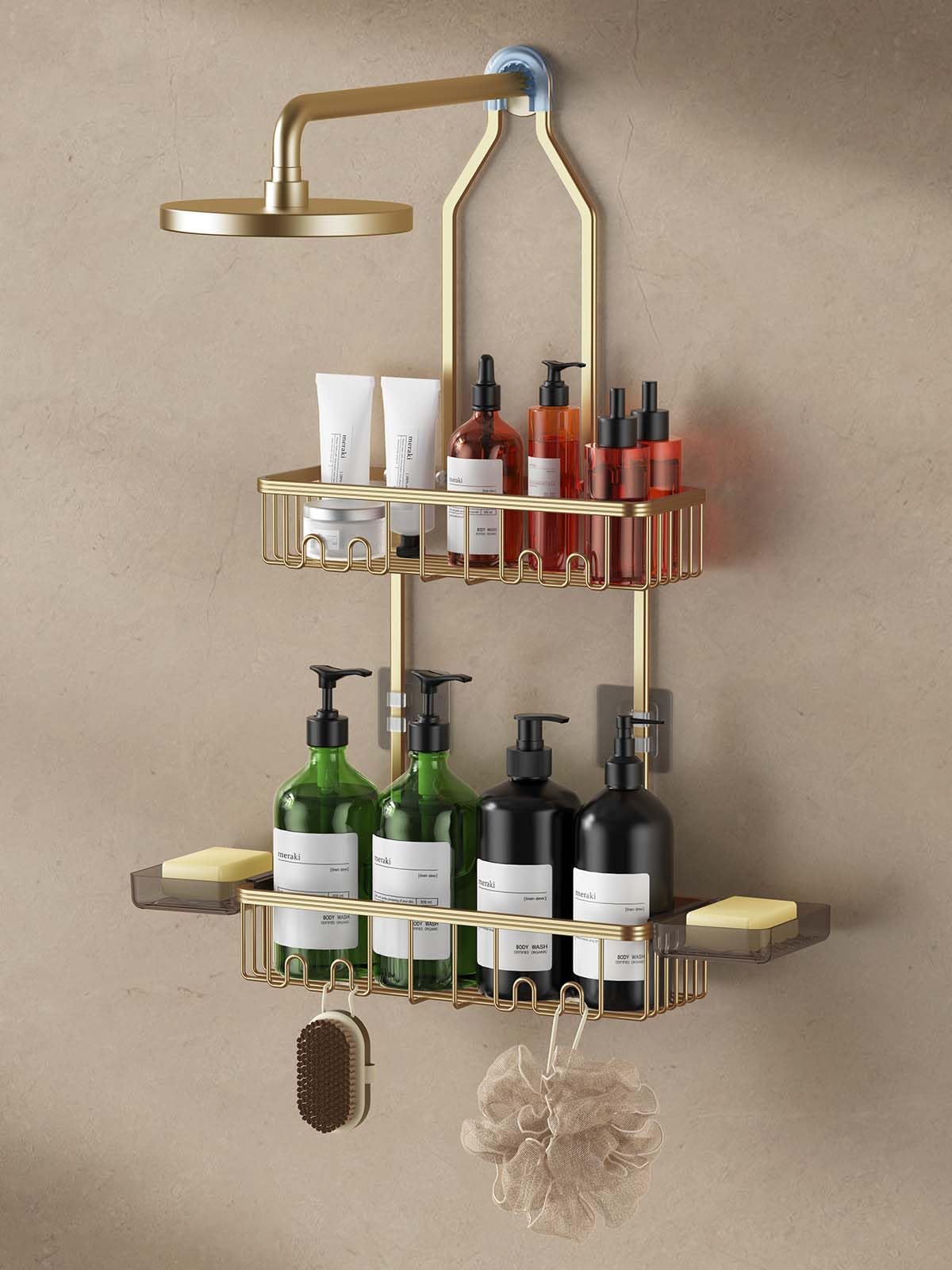 VALORDINE Shower Caddy Hanging Shower Organizer Hanging Aluminum Shower Racks for Inside Shower with Hooks for Razor Never