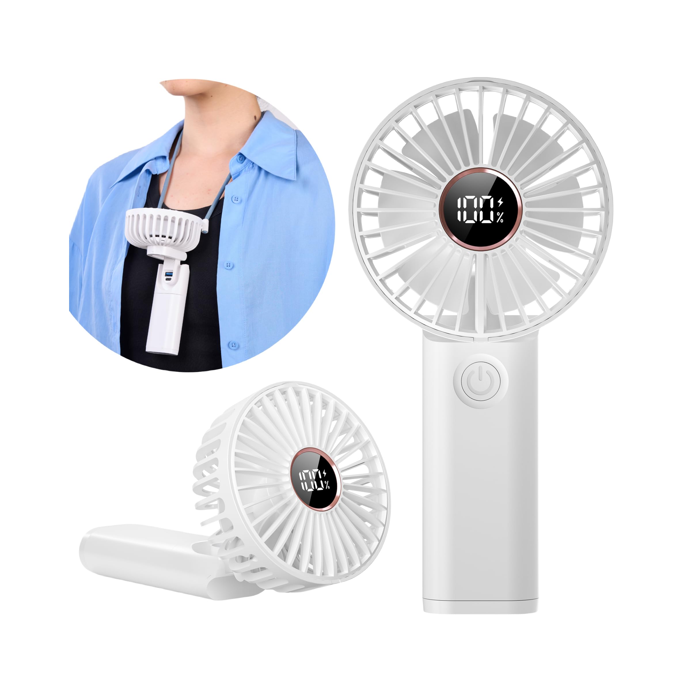 Amazon | ハンディファン 携帯扇風機 【5200mAh大容量携帯充電でき・6