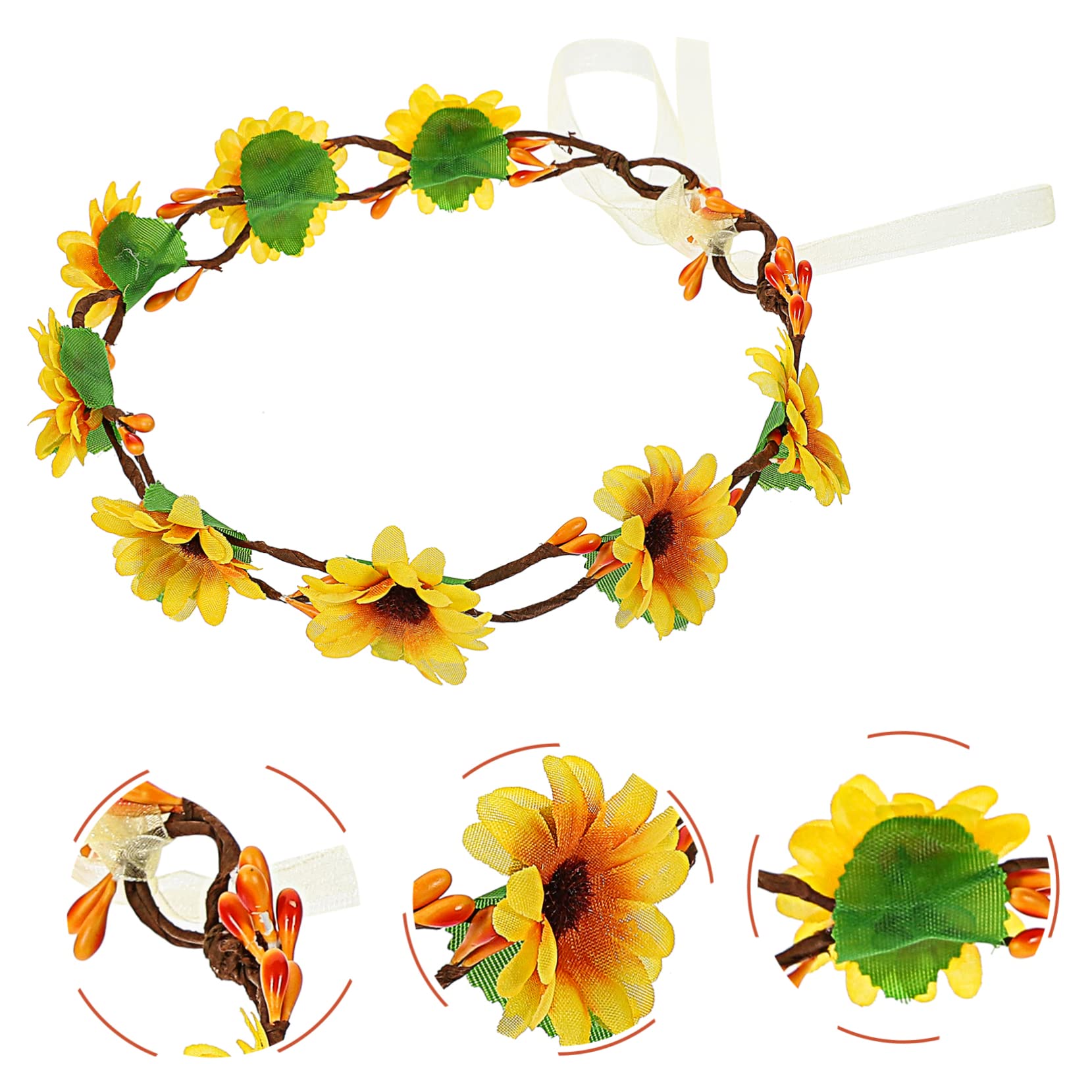 SOIMISS 10stücke Sonnenblumen-haarband Verstellbare Blumenkrone Für Damen Boho-stil Haarschmuck Für Hochzeiten Partys Und Fotoshootings Dekoration Für Besondere Anlässe