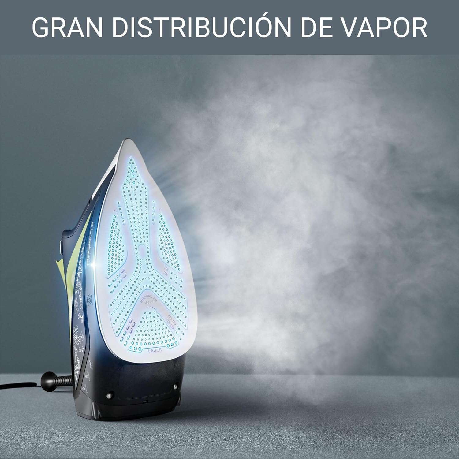 Rowenta Eco Intelligence, Plancha de vapor Antical de 2500 W, distribución óptima del vapor, tiempo de calentamiento rápido, 1 L, elimina hasta el 99,99% de bacterias, negro/verde, DW6330 - 5