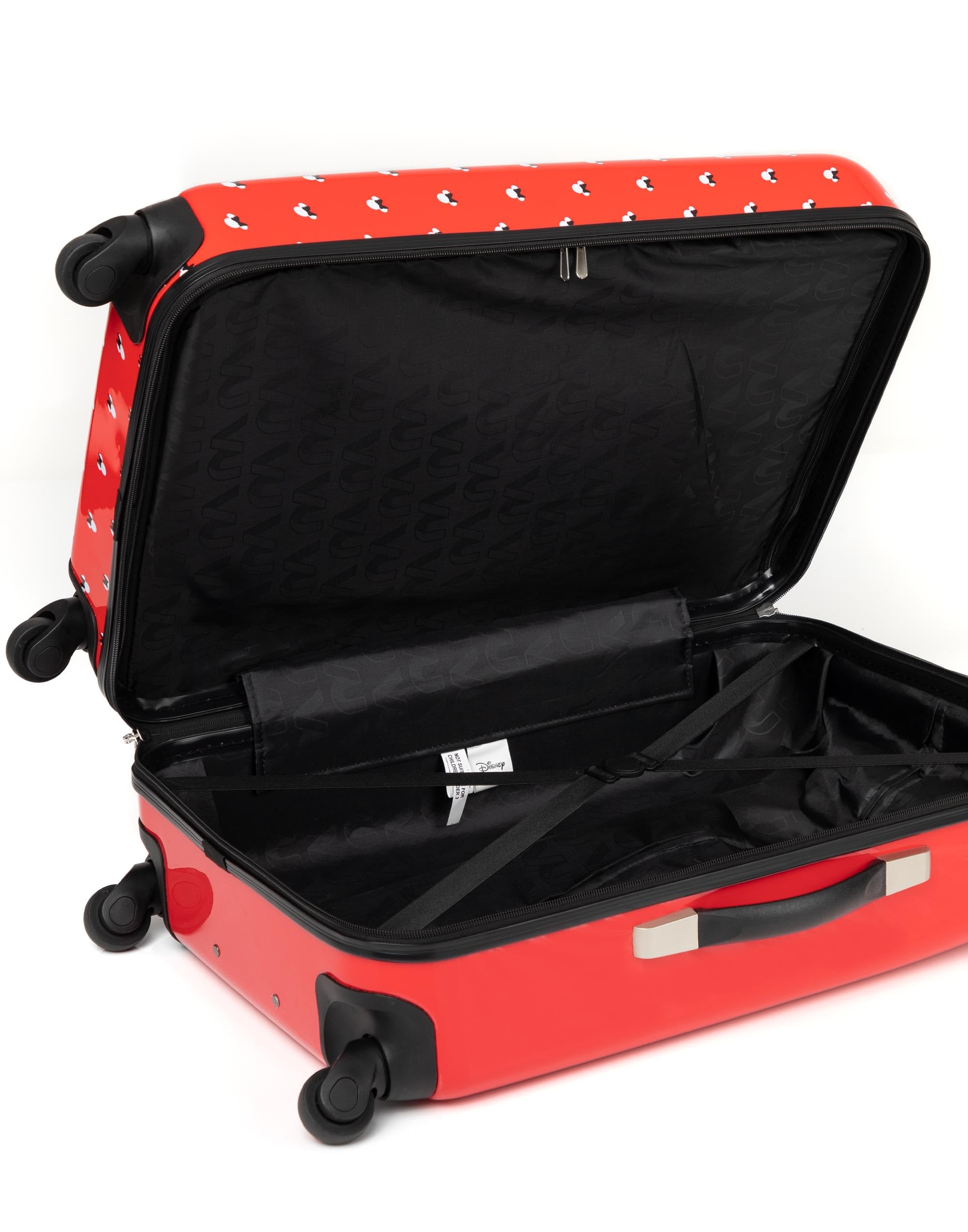 Disney Maleta Minnie Mouse para Adultos y niños | Cabina Opciones Pequeña, Mediana O Grande Bolsa de Equipaje | Mujer Niñas Rojo Tapa Dura Carro De Viaje De Mano