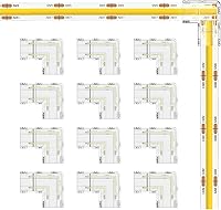 Vista 1 de MIWISE Kit de conectores de 8mm para tira de luces LED COB de 2 pines, 12 piezas de conectores sin espacio en forma de L/esquina, conectores
