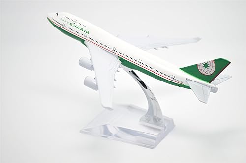 Miniatura 7 de TANG DYNASTY (TM) 1400 6.3 in B747-400 EVA Air Metal Avión Modelo Avión Modelo Avión Juguete
