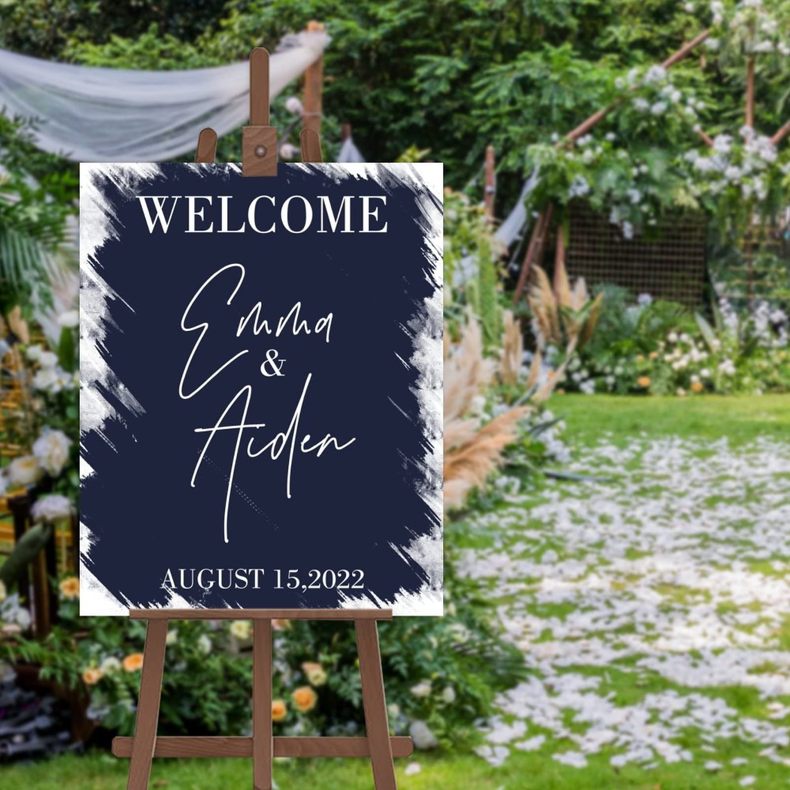 Panneau de bienvenue mariage pour entrée de cérémonie et réception festive
