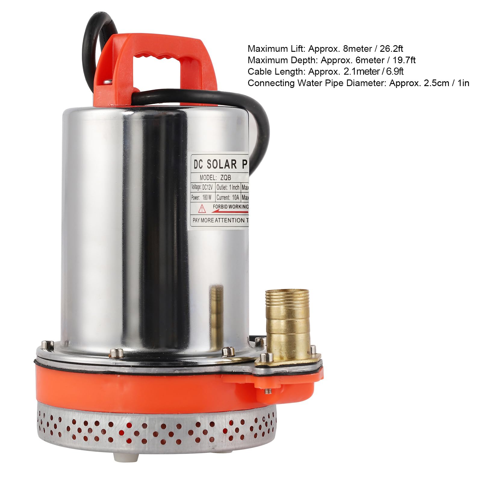 Keenso Pompa di Raccolta, Pompa di utilità Portatile Termoplastica Solare a Piccola Batteria per Laghetto Giardino (12V)