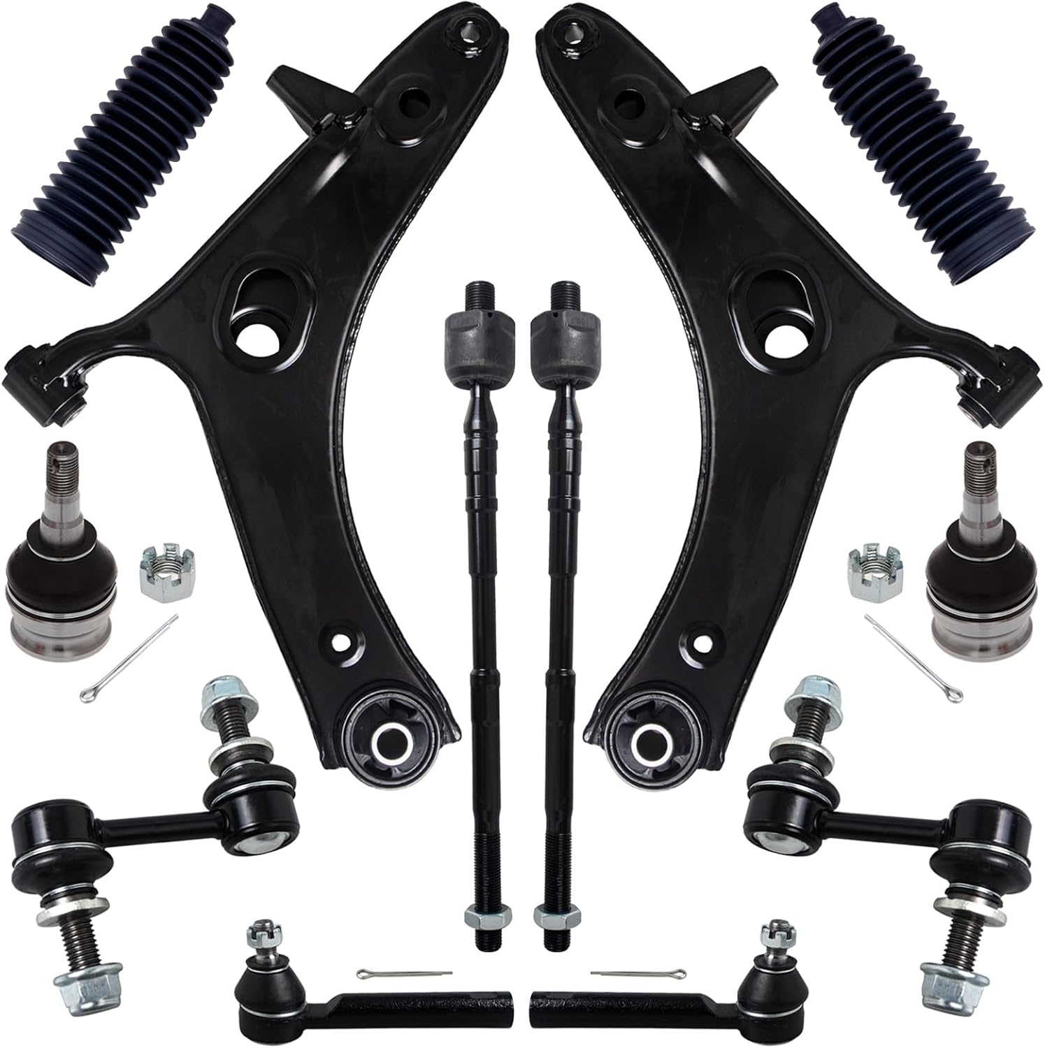 (Incomplete) 12Pc Front End Kit Fit For 2016-2017 Su-baru Crosstrek, 13-15 XV Crosstrek, 2 Lower Control Arm 2 Ball Joint 2 Sway Bar Link 4 Outer & Inner Tie Rod End (# K623560 K750084 EV800982 ES3712 K9513)