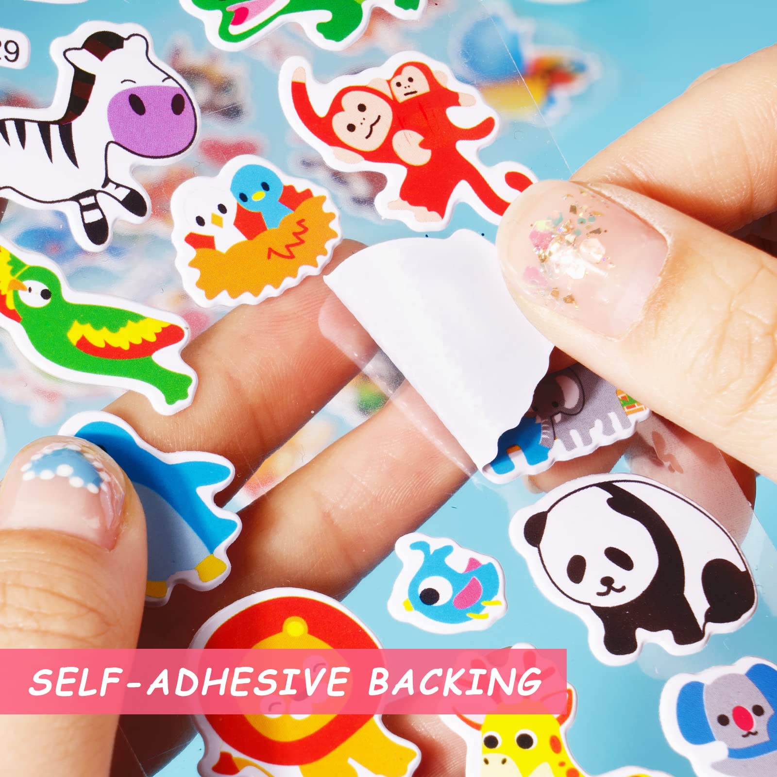 Cobee 3D Puffy stickers voor kinderen, schattige dierenstickers, schuimdierenstickers, leraren, beloningsstickers, doe-het-zelfdecoratie, stickers