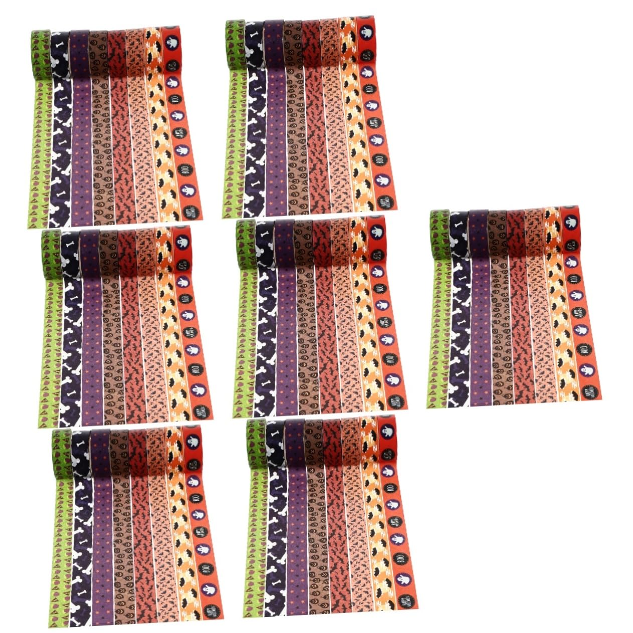 NUOBESTY 56 Rollos washi Adhesiva Decorativa Adhesiva para Scrapbooking Manualidades Halloween Manualidades de Halloween Cintas para Envolver de Halloween