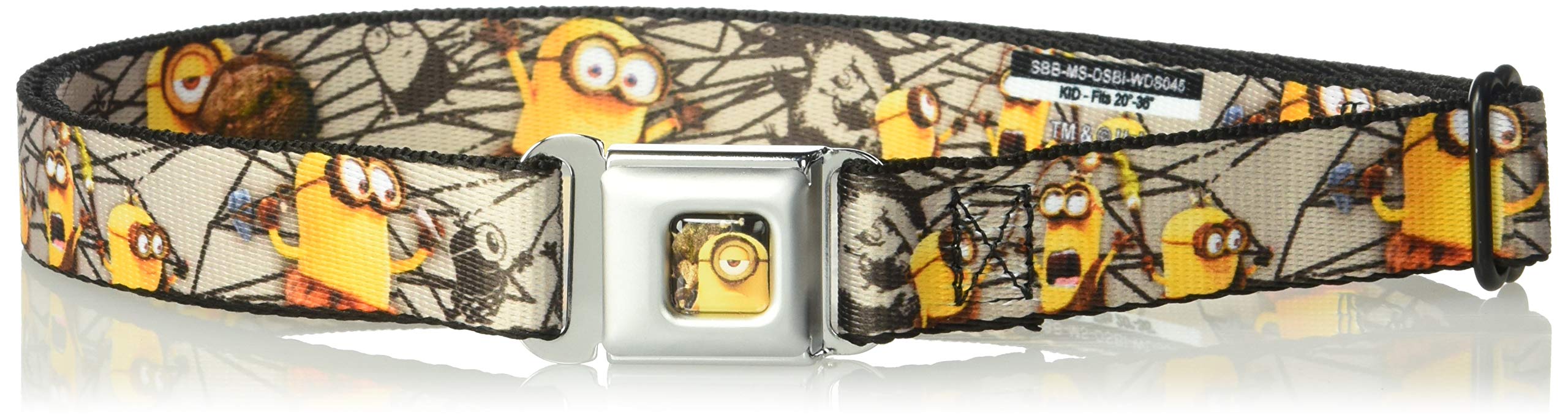 Buckle-Down Unisex-Adult's Seatbelt Belt Kids, Croc/Minion Stone Age Poses/cave Painting Browns, 1.0" Wide-20-36 Inches