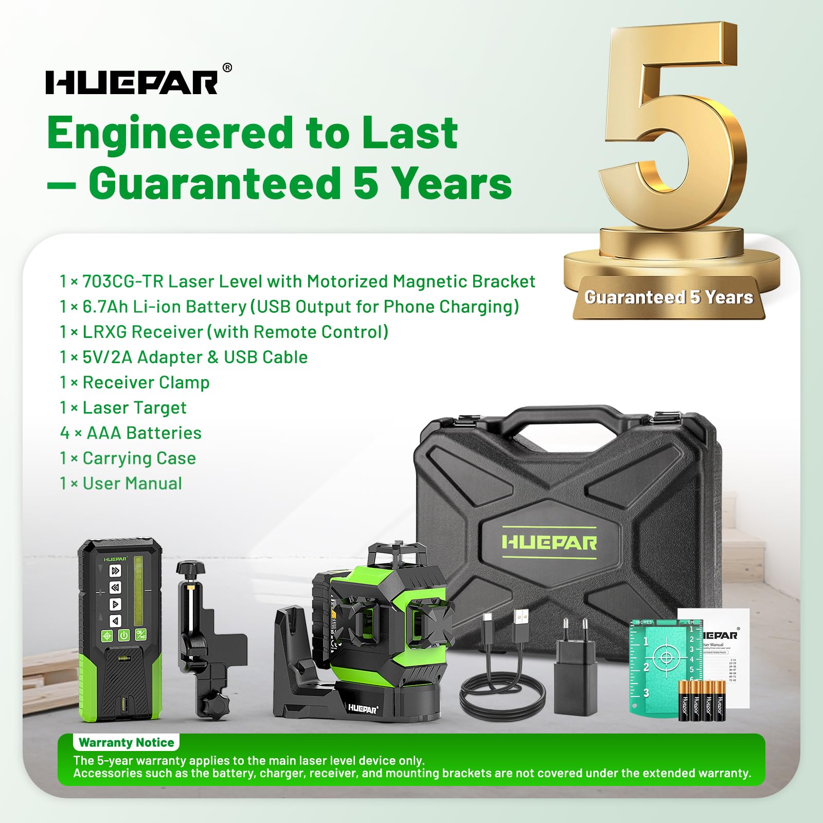 Huepar Laser Level - Precise Alignment & Easy Setup -9