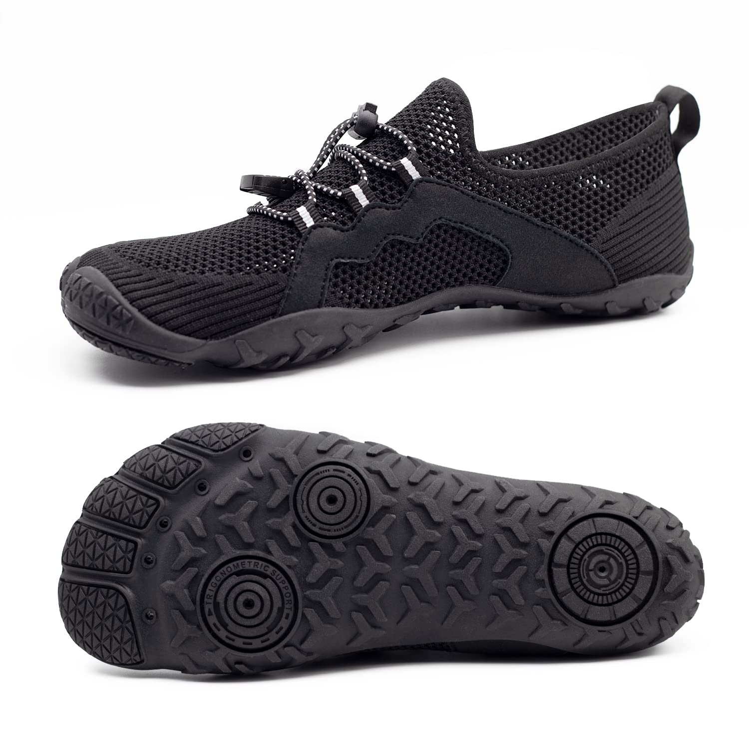 Teemie Water Shoes Mens Womens Aqua Quick-Dry Barefoot Athletic Sport Shoes for Outdoor Surfing Kayaking Walking Hiking Beach Pool Swim Rock Climbing Black 43