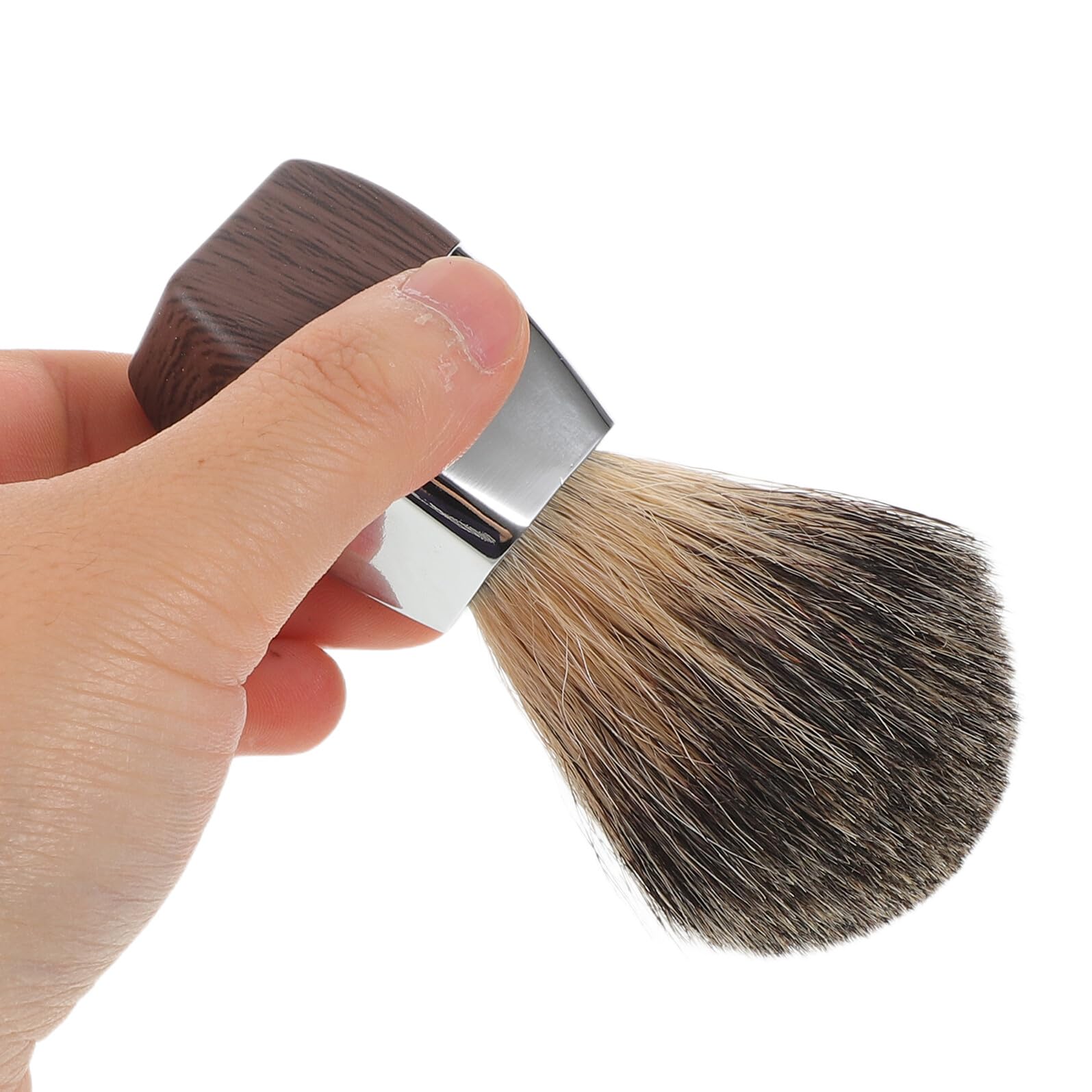 BESTYASH Pennello da Barba Uomo con Setole di Tasso Manico in Legno Elegante Spazzola da per Rasatura Viso per Cura Barba Delicato e Ipoallergenico