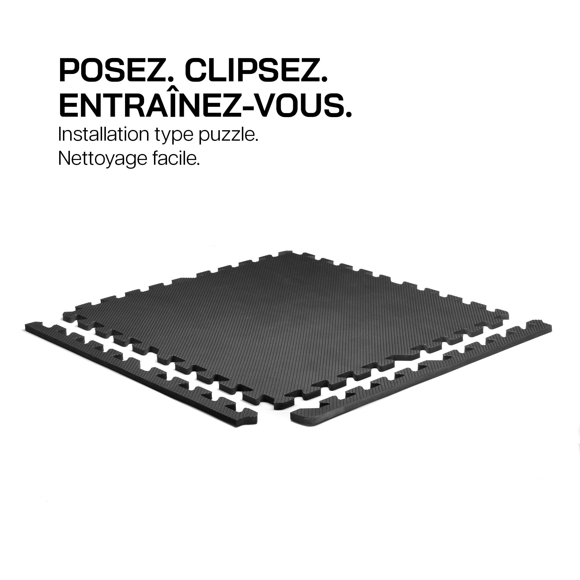ERIC FLAG Tapis de Sol Sport Antidérapant | 6 Dalles Modulaires + Bordures, Grande Surface 178x120x1cm (2,13 m²), Mousse EVA sans BPA | Protection Sol, Amortissant, Home Gym, Musculation, Garage