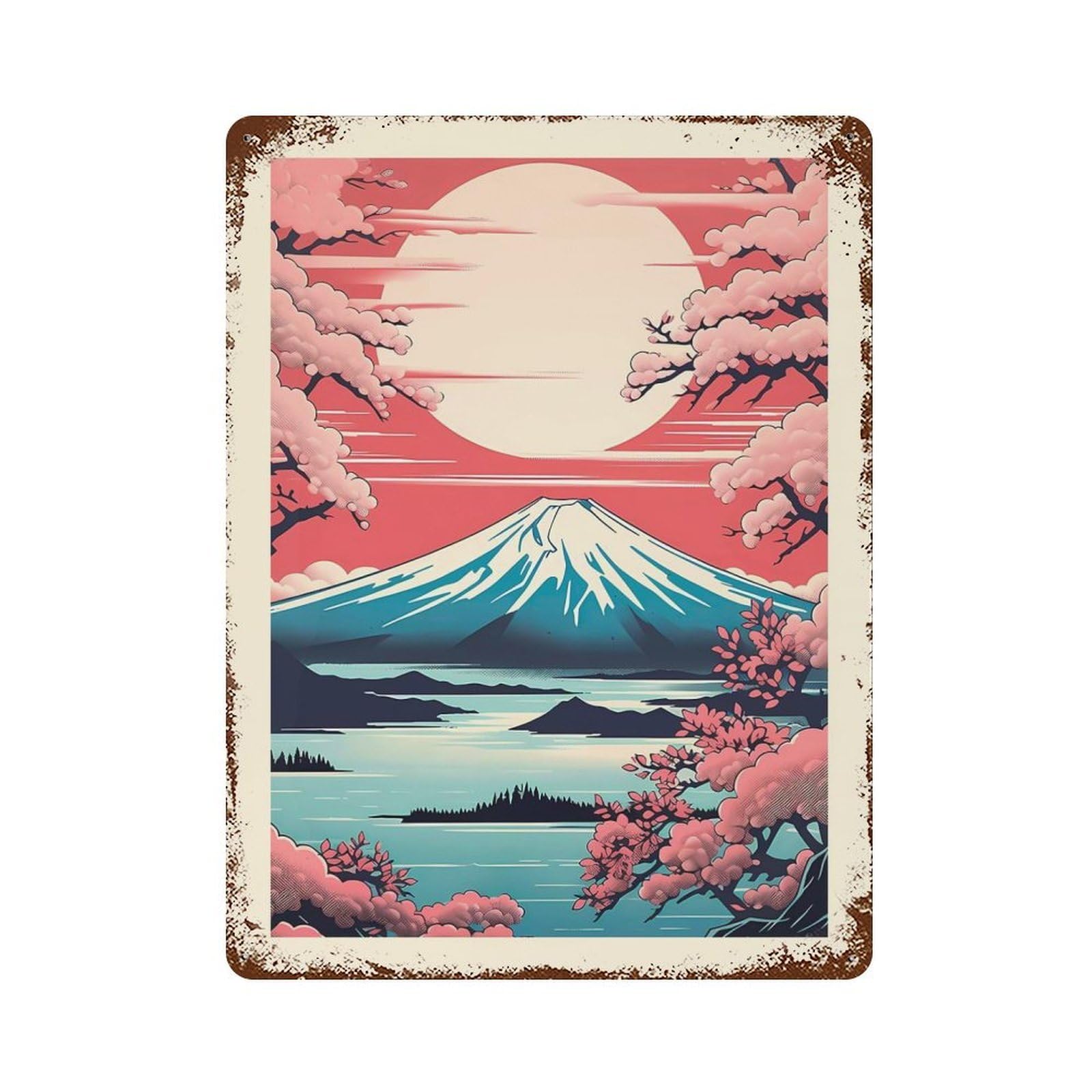 Fuji Mountain 3 Vintage Metal Tin Sign 15.7"x11.8", for Garage, Bar And Workshop Decor, Novelty Wall Decor